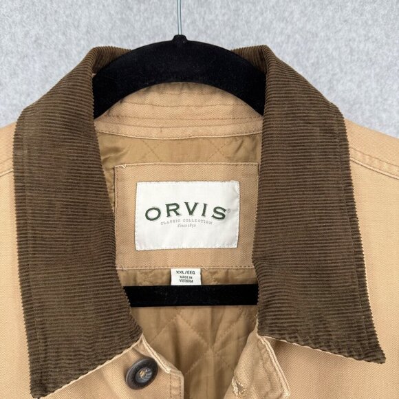 Orvis Mens Classic Barn Canvas Field Coat Jacket Size XXL Tan Chore Quilted Line - Picture 7 of 16
